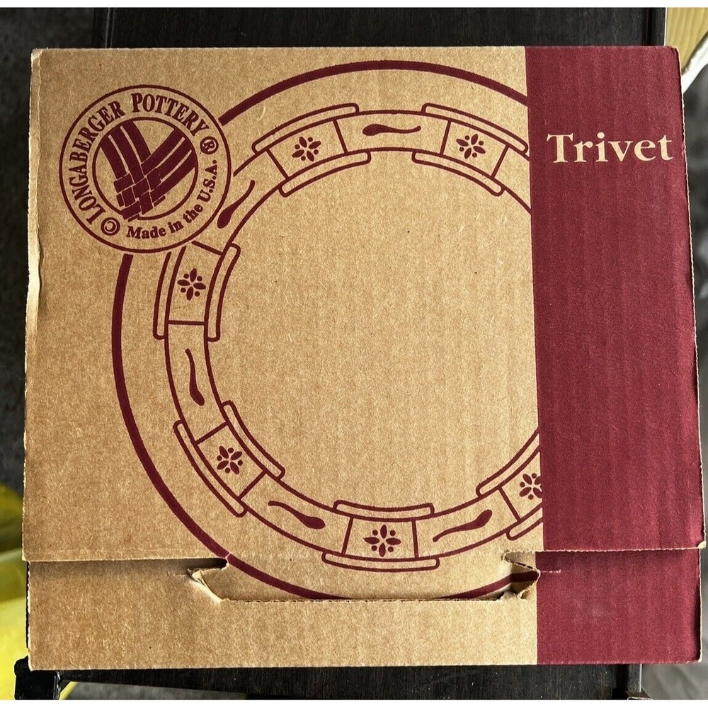 Longaberger Pottery Woven Traditions Ivory Trivet NEW In Box